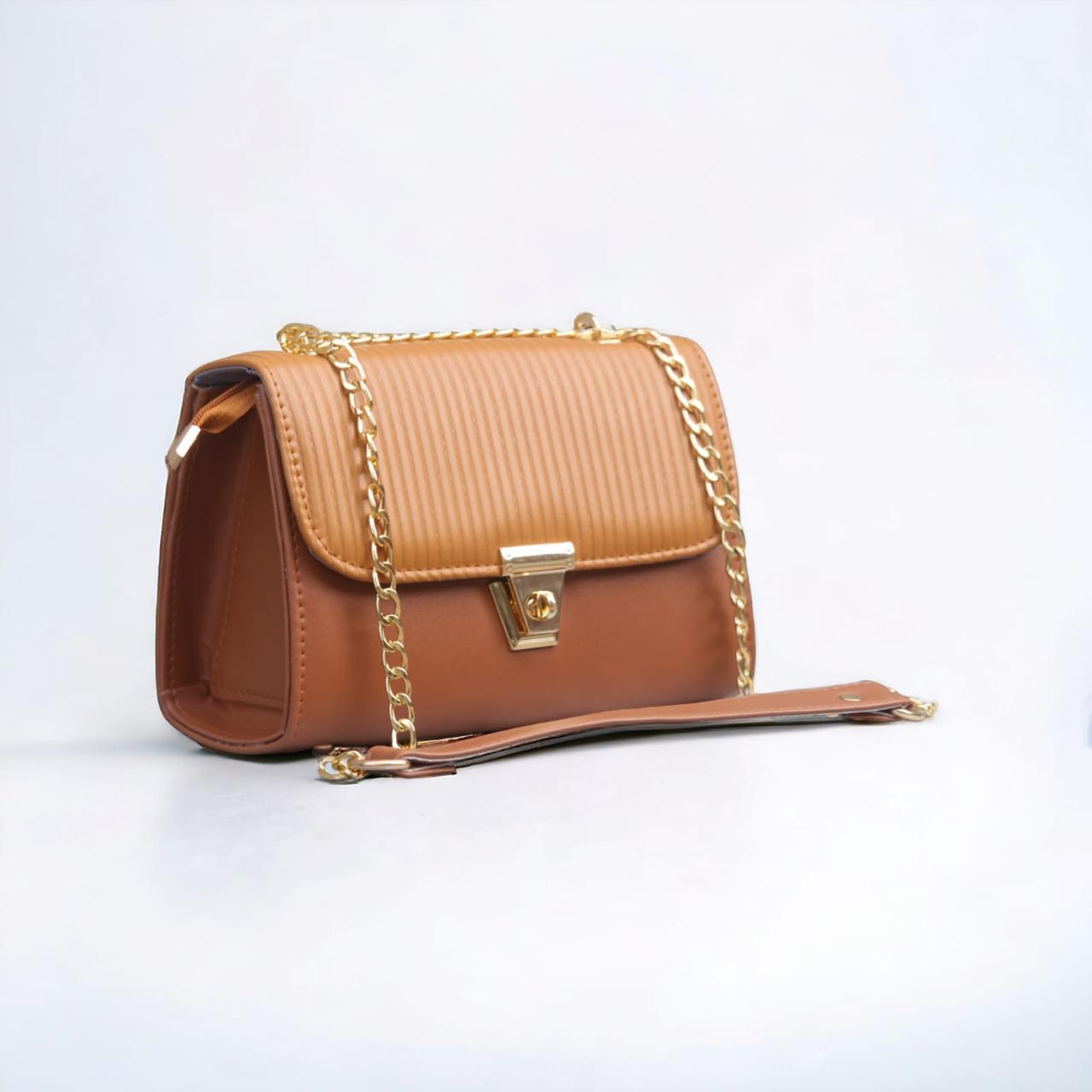 Striped Crossbody Bag (brown)